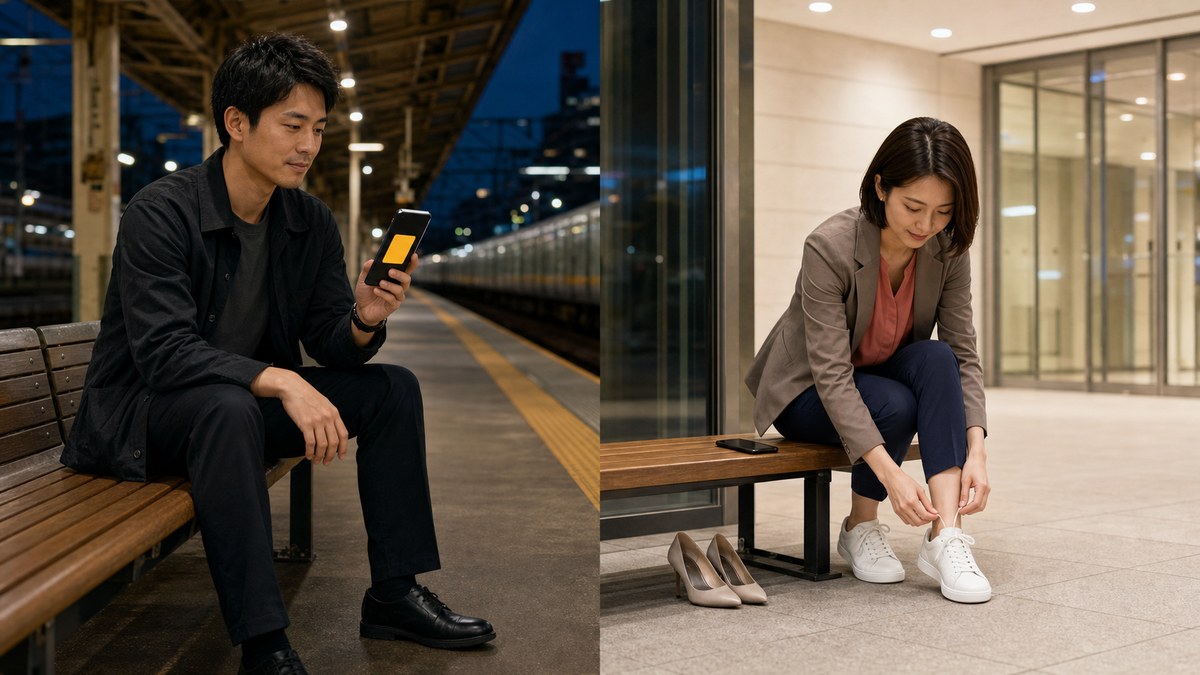 仕事帰りの20時。掲示板の「今夜サク飲みできる人」に乗ったの要点を表す画像