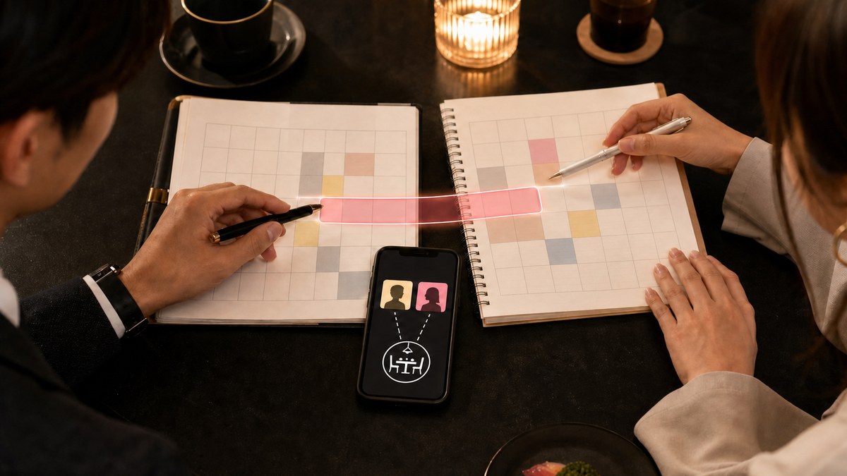 2冊の予定表で空き時間を合わせるPappyカレンダーマッチング