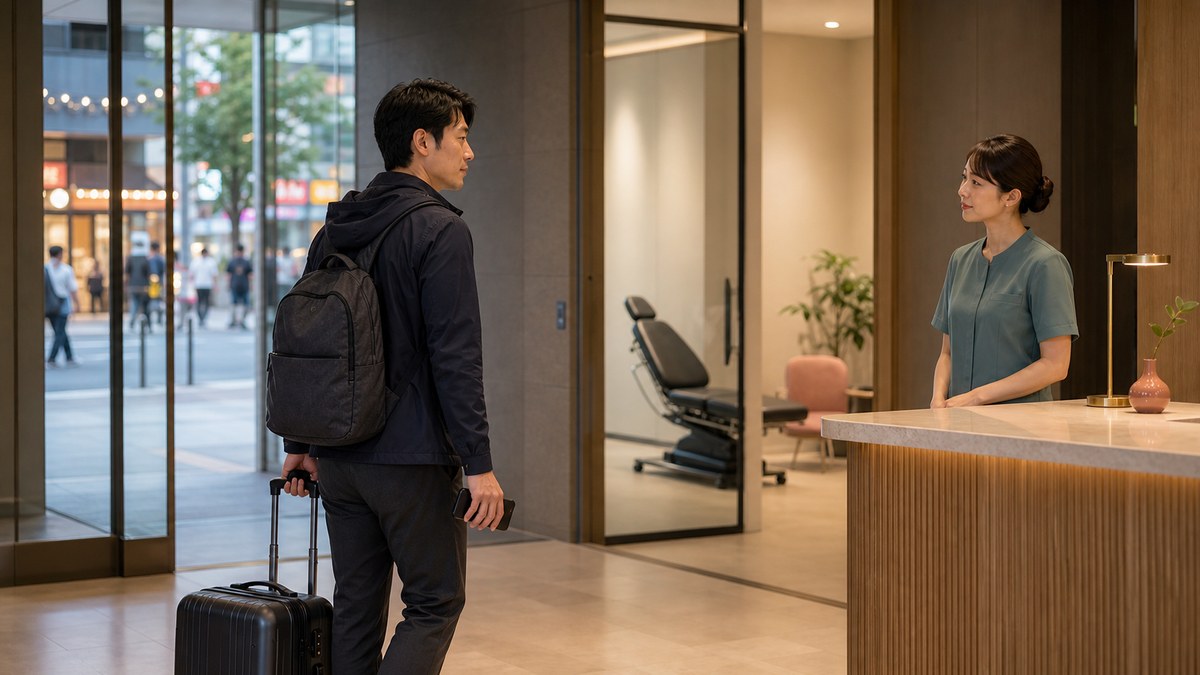 予約から入店まで。ネオンから一本外れた、普通のマンションの一室の要点を表す画像