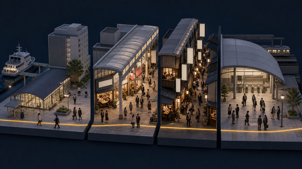 高松のゾーン早見表｜ライオン通・古馬場・瓦町駅前の温度差の要点を表す画像