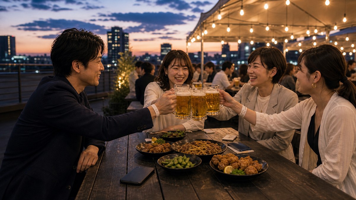 乾杯のタイミングがかぶって、それがきっかけの要点を表す画像