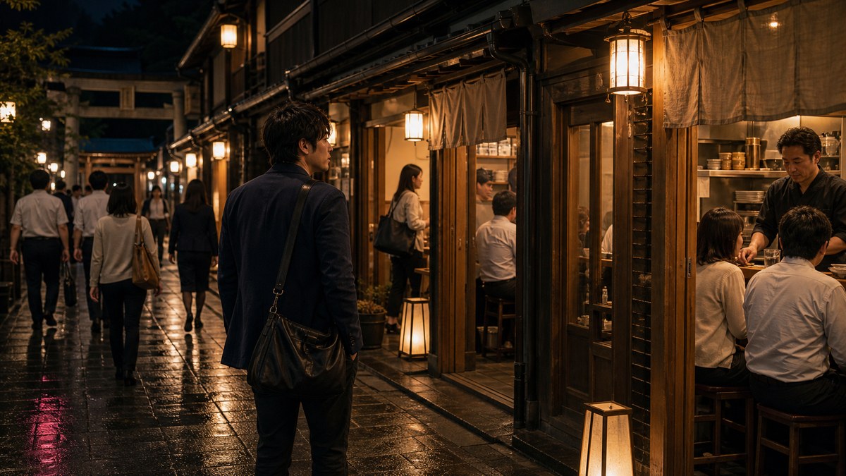 夜の門仲、まずは参道と辰巳新道を流すの要点を表す画像