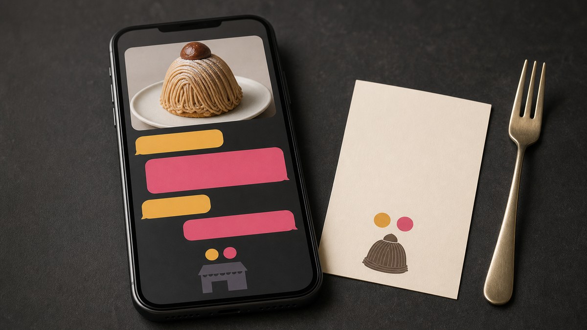 「新作のモンブラン、もう食べました？」で会う話が決まったの要点を表す画像