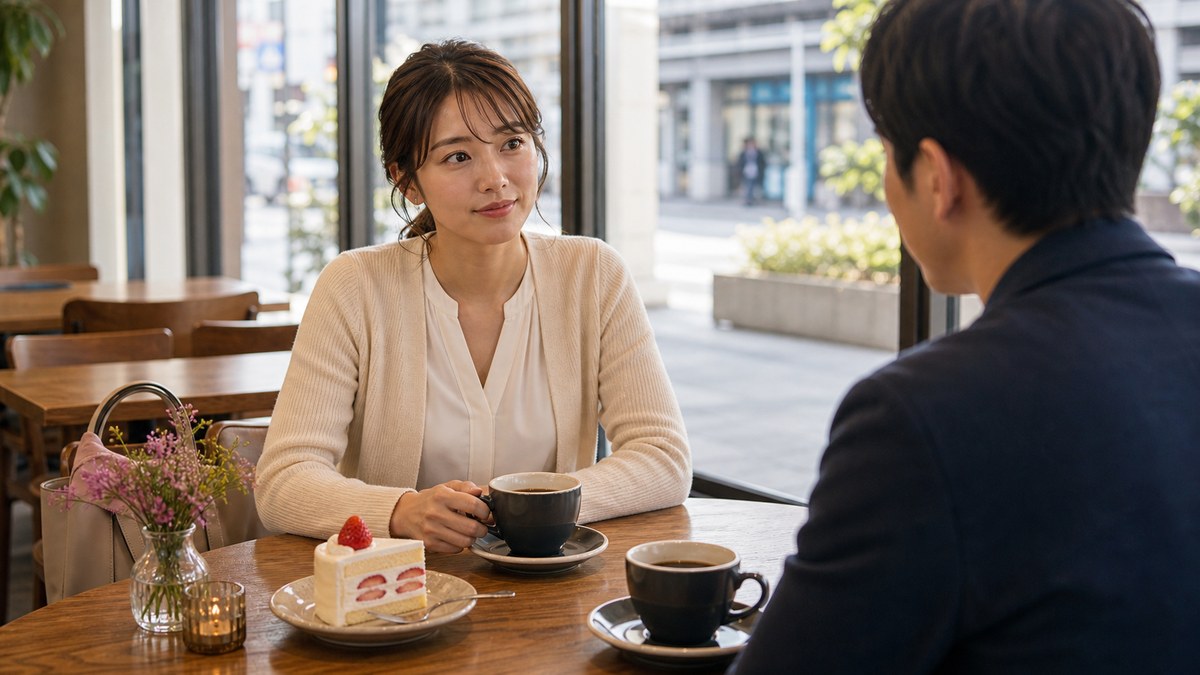 子どもを預けられた土曜、駅前のカフェで会ったの要点を表す画像