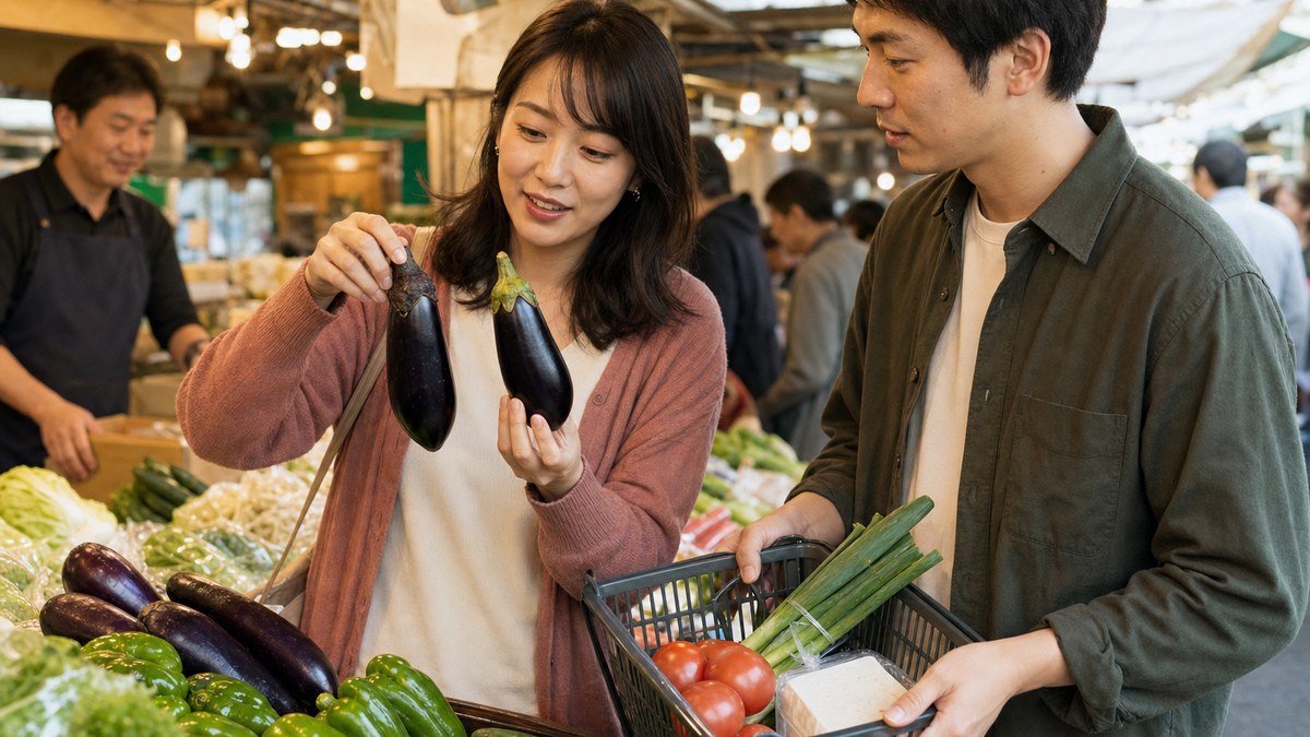 市場で、目利きの差を見せつけられたの要点を表す画像