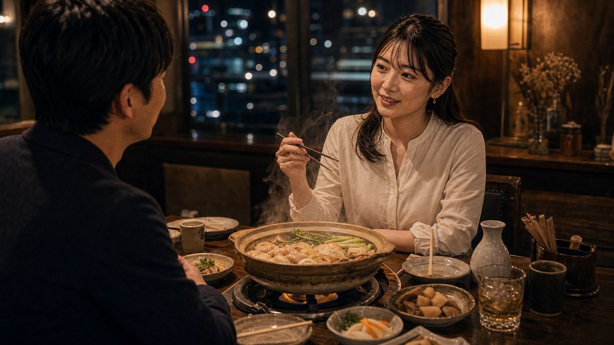 名物料理を前に、訛りが戻ってきたの要点を表す画像