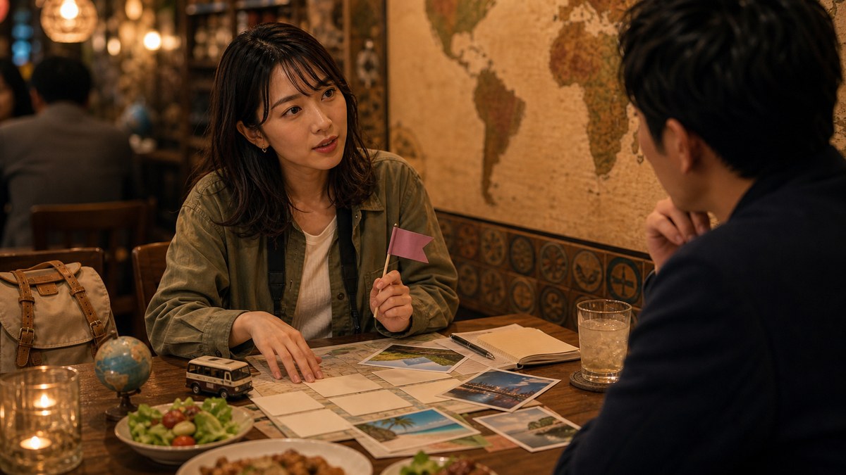 添乗の仕事の話になると、ちょっと顔が変わったの要点を表す画像