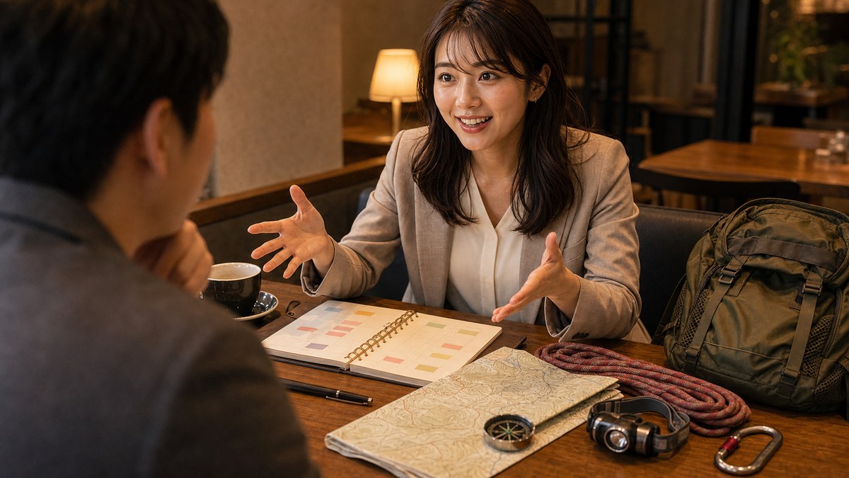 日焼けの理由を聞いたら、堅実さの下から別の顔が出てきたの要点を表す画像