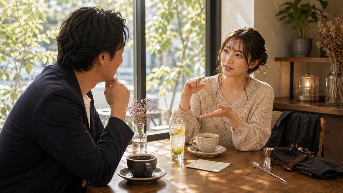 お酒の話を振ったら、急にプロの顔がちらっと戻ったの要点を表す画像