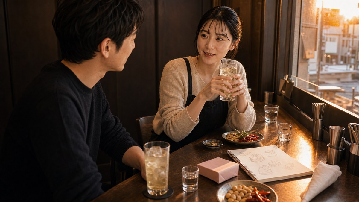 夕方、店を変えたら、別人みたいに喋りだしたの要点を表す画像