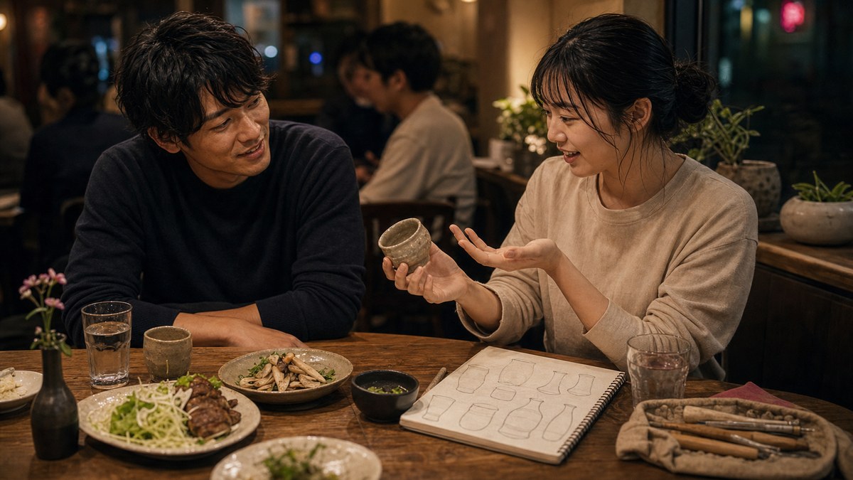 教室の外で、一回飯。轆轤の話で二時間もったの要点を表す画像