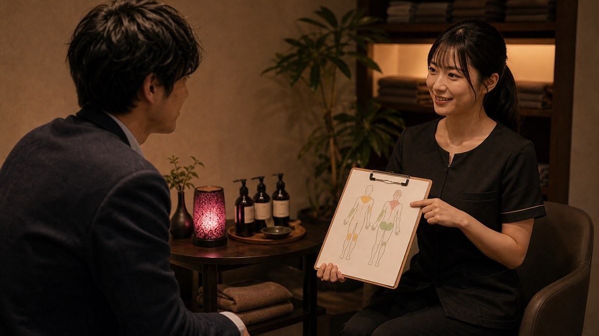 博多のセラピスト・ルナ登場。施術はやわらかいのに効くの要点を表す画像