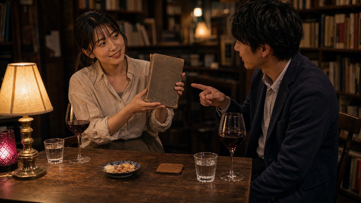 もう一軒、古本とワインの店で距離が縮むの要点を表す画像