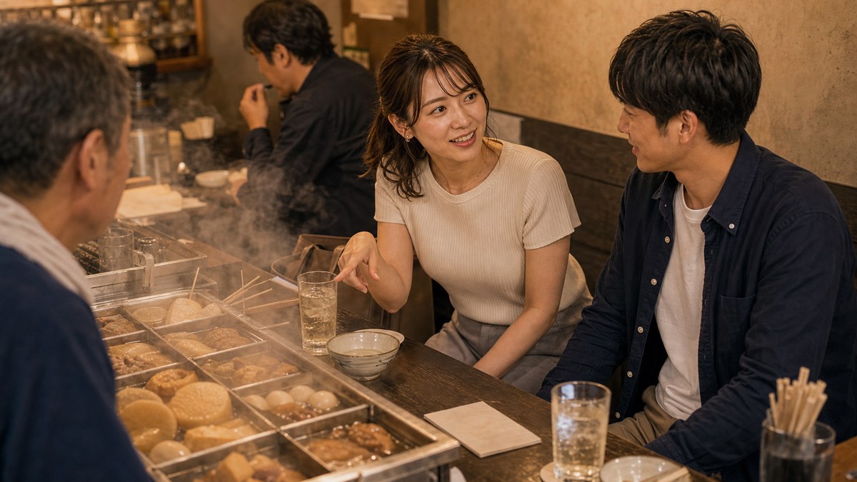 もう一軒、おでんの湯気の向こうでの要点を表す画像