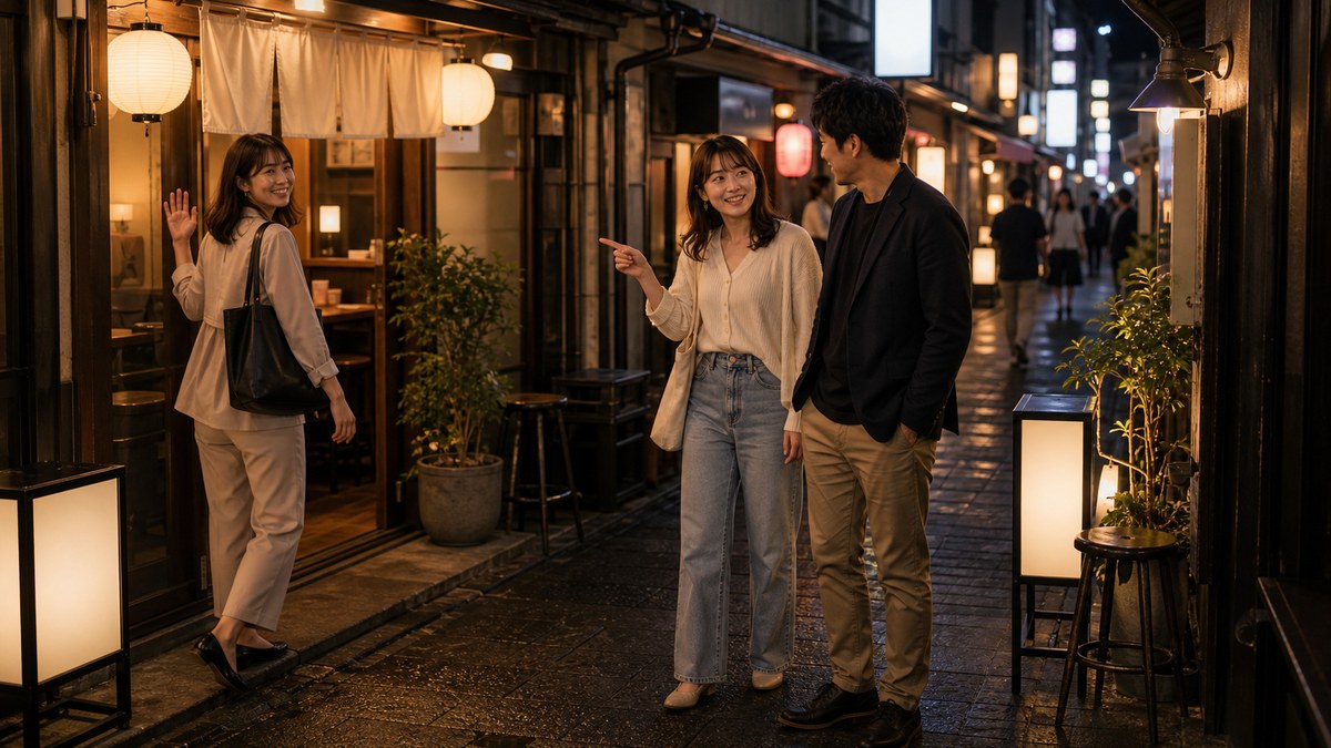 マユが帰って、二人で軽くもう一軒の要点を表す画像
