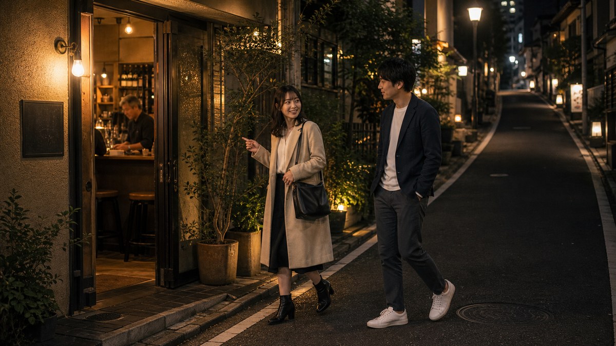 店を変えて、山王の坂をもう一杯の要点を表す画像