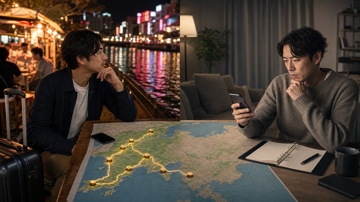 西日本へ旅する男性と東日本の自宅男性で比べるJメールの向き不向き