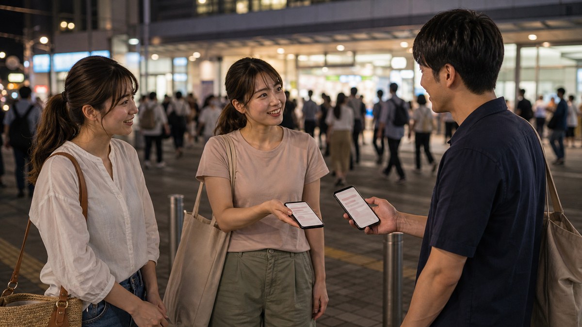 連絡先だけ交換して、駅でばらけるの要点を表す画像