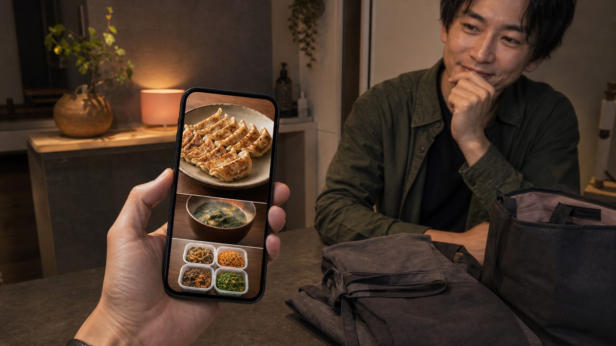 その後。リコの連絡は、だいたい今日のごはんの写真の要点を表す画像