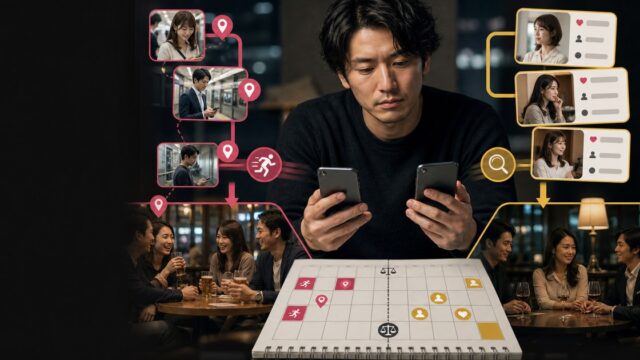 平日のテンポ重視と週末の選び込みで、ワクワクメールとPCMAXを使い分ける男性
