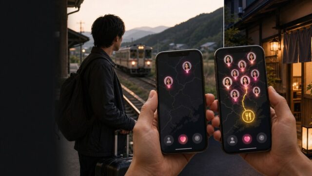 地方の地図で会員数を実測し、人がいる出会い系だけを残す旅行者