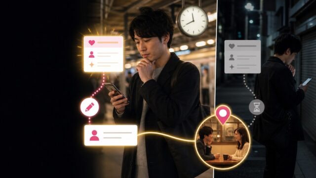 深夜の古い募集を捨て、夕方の新着へ返して20時の約束につなげる男性