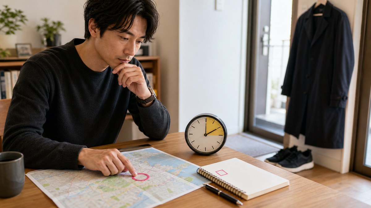 土地勘のある街・急がない時間・1人に声をかける目標を決める机