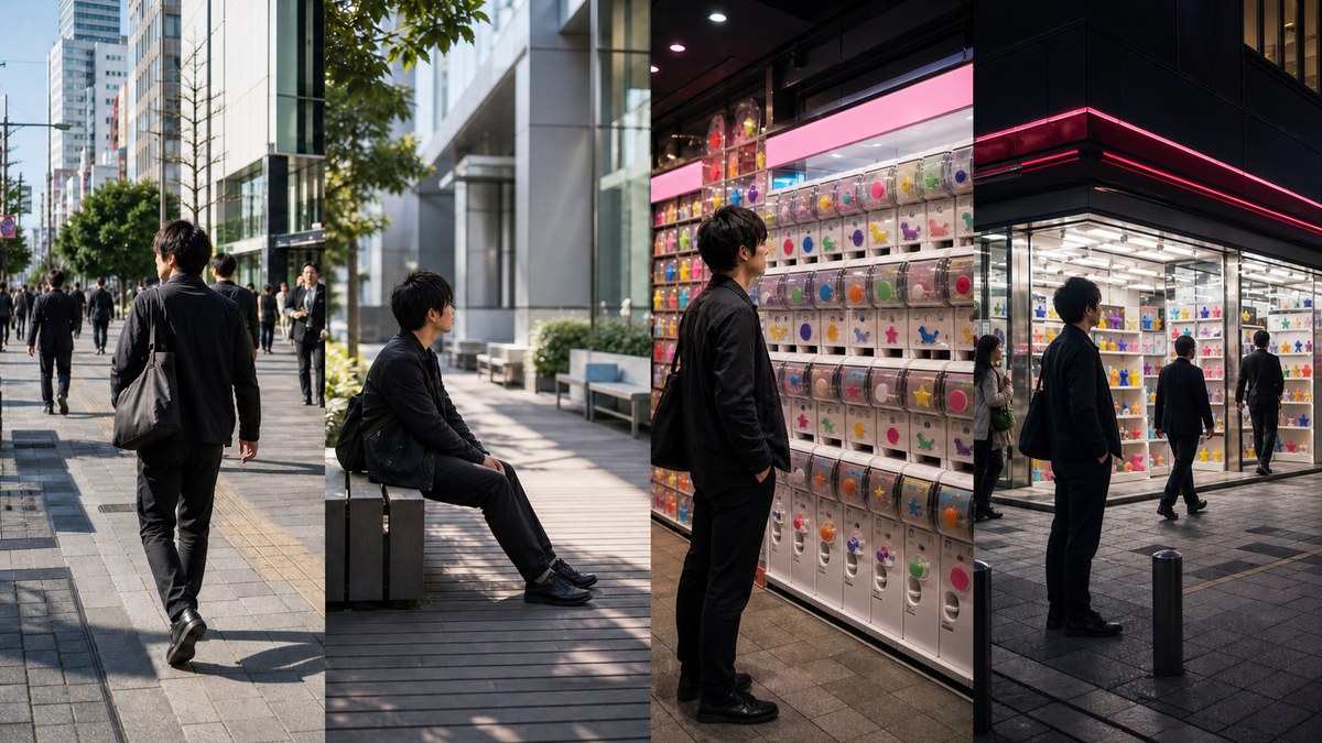 電気街口・広場・ガチャ店前・大型店入口を歩いた順に比べる秋葉原ルート