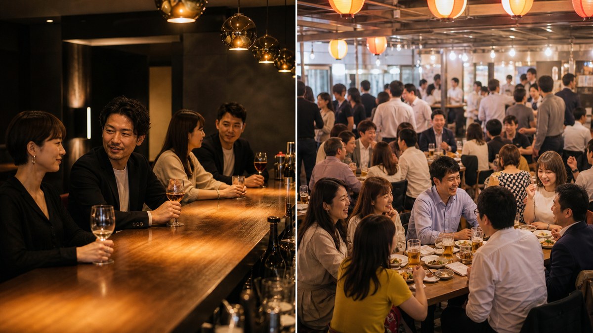 落ち着いた30代中心の場と、年代・生活時間の幅が広い場の会員層比較