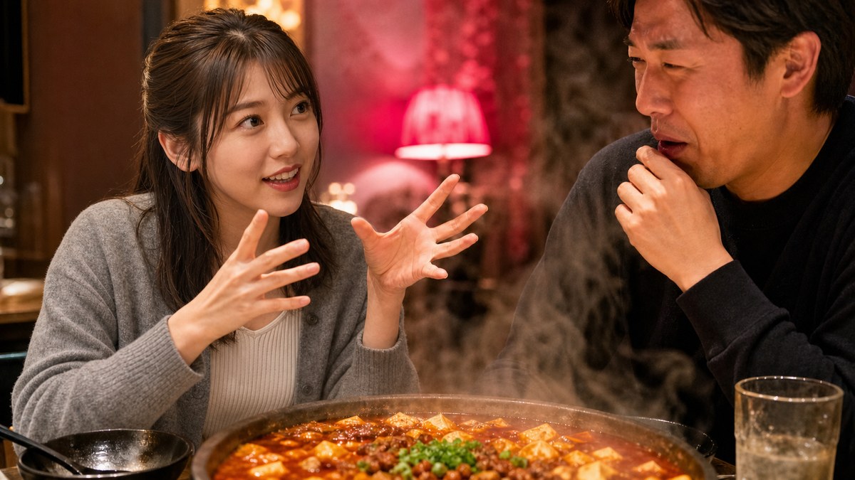 麻婆豆腐の花椒をきっかけに急に饒舌になるユズハ