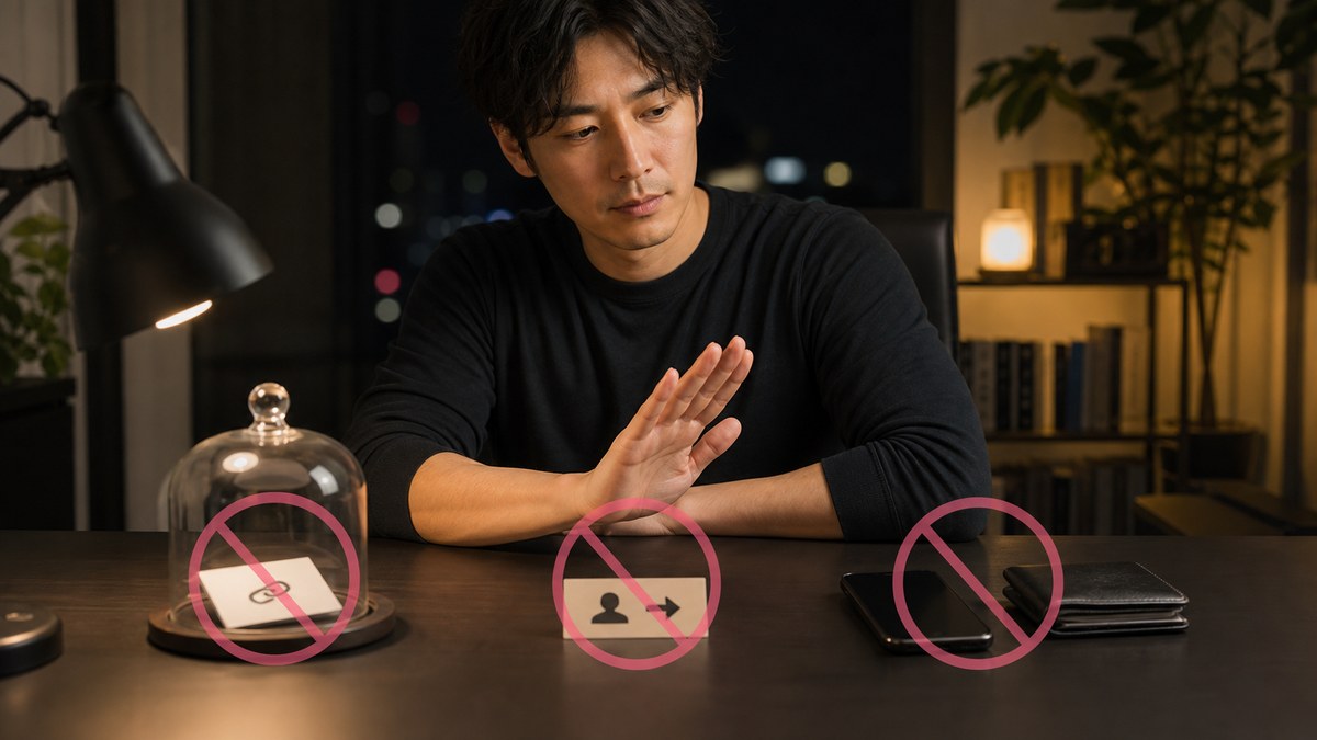 URLを踏まずIDを交換せず、迷う相手は放置してポイントを守る男性