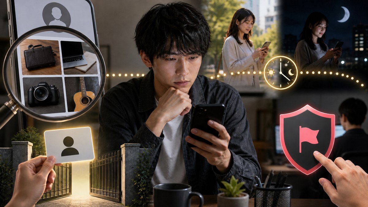 課金前に生活感・活動時間・年齢確認を見て、必要なら通報する無料防御