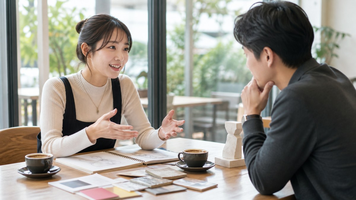 30分の予定が卒業制作の話で1時間に延びる22歳美大生アイリとの顔合わせ
