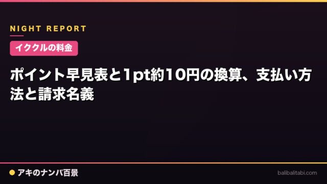【イククルの料金】ポイント早見表と1pt約10円の換算、支払い方法と請求名義